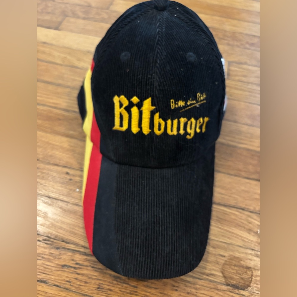 🔥 Very Cool BITburger Soccer Club Corduroy Hat. Like new from Germany 🔥